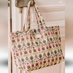 [Sezane] Floral Ecru Flowers Tote Bag